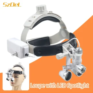 Lupa Dental montada en la cabeza, lupa Binocular, con foco de alto brillo de 5W, luz sin sombras, adecuada para múltiples ocasiones