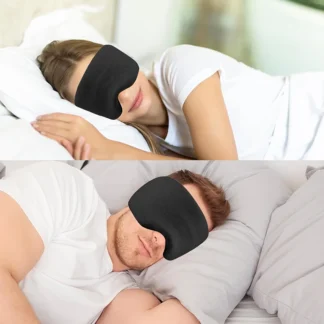 Mascarilla para dormir 3D, 100% opaca, sin presión de los ojos, cubierta ajustable para los ojos para mujeres y hombres, ayuda para dormir, mascarilla para el cuello