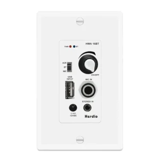 Herdio-receptor AMPLIFICADOR DE Control DE Audio en pared, placa de pared de 2 canales con micrófono USB, entrada Aux (3,5mm), módulo máximo de 100 vatios