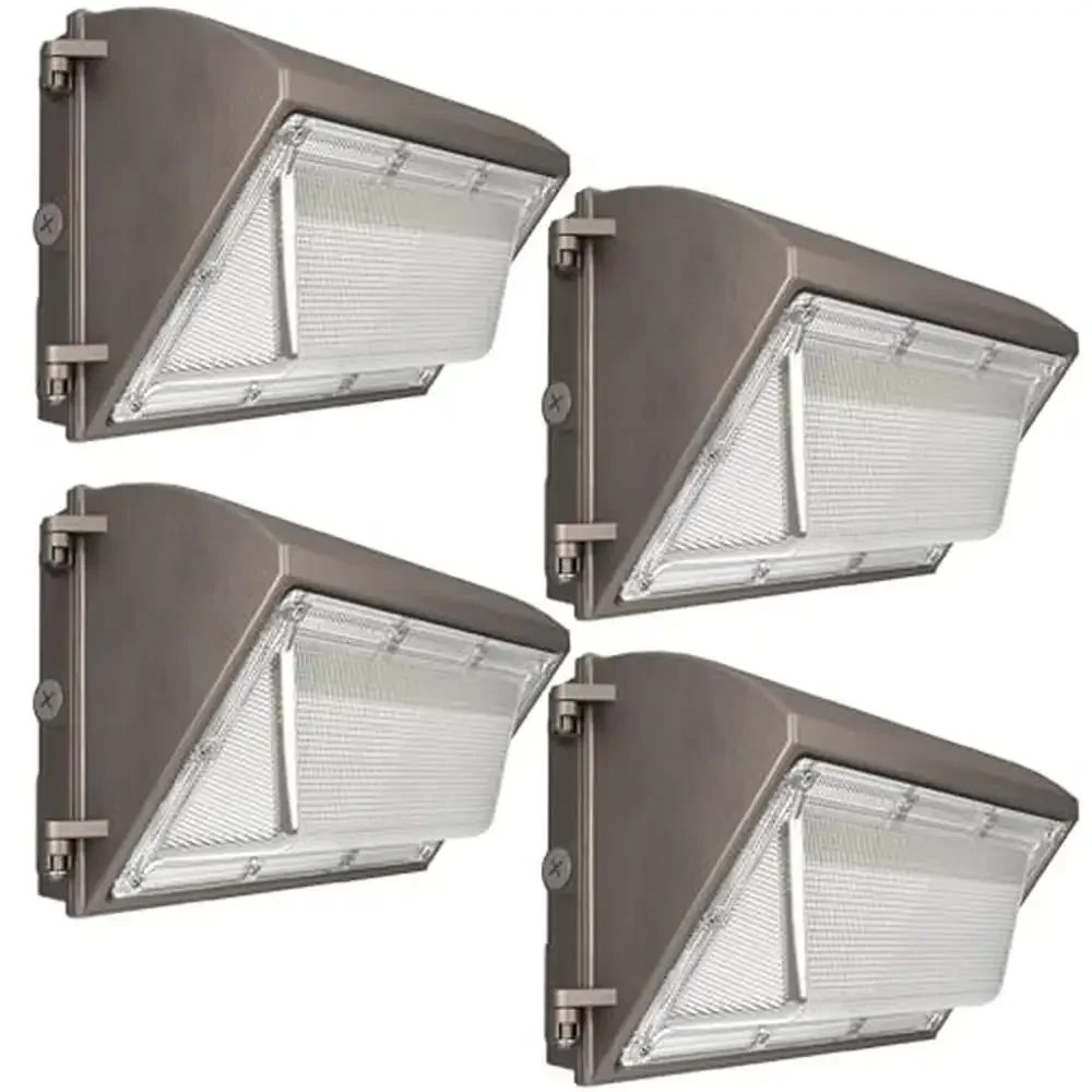 Paquete de pared LED luz fotocélula de atardecer al amanecer 120W 15600LM 5000K IP65 impermeable exterior garaje jardín porche 5 años ahorro de energía