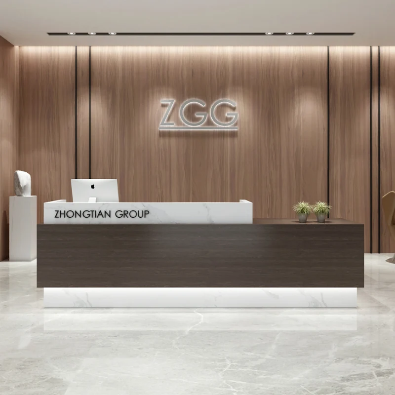 Mostrador de recepción para Spa y café, belleza de espera, masaje moderno, escritorio lujoso, podio para pies, recepción, muebles comerciales de belleza