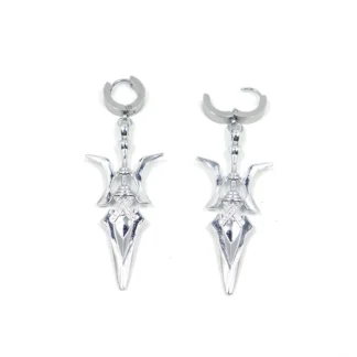 Pendientes de aro Punk para mujer, niña, hombre y niño, joyería de Cosplay, pendiente de gota, Halberd pendientes de aro, accesorios góticos