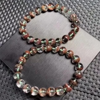 Pulsera de cuarzo de jardín rojo Natural para hombres y mujeres, cuentas redondas de cristal Reiki, piedra curativa, regalo de joyería de moda, 9mm