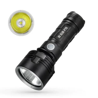 Linterna de aluminio recargable por USB, batería de 26650, 3 modos, linterna portátil multifuncional, luz con Banco de energía para campamento