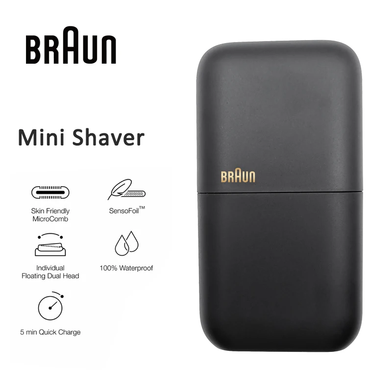 Braun M1012 Mini Afeitadora eléctrica afeitadora recargable para hombres máquina recortadora de barba Braun X Series depilación