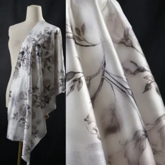 Falda de tela rosa nebulosa con tinta nacional Feng Shui de 19mm, tela para camisa Qipao