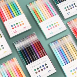 Juego de rotuladores de Gel multicolor, 10 piezas, punta de Micron, dulce sal Morandi, colores Retro, secado rápido, marcador de tinta, delineador, resaltador de dibujo, A6247
