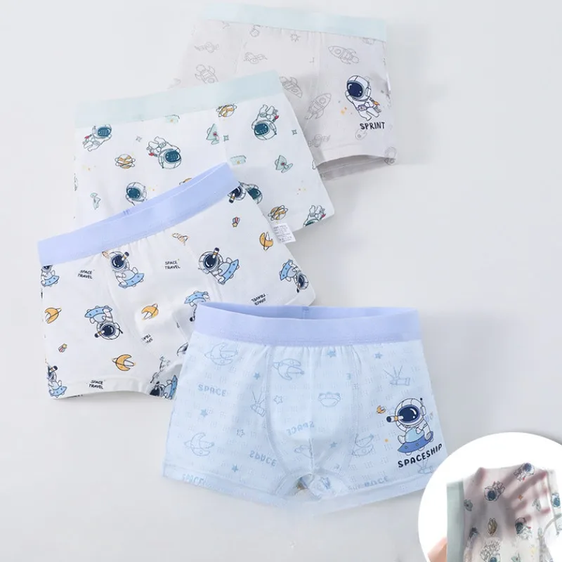 Bragas transpirables de malla fina para niños, ropa suave y cómoda, antibacteriana, 3 + y, con estampado bonito, para verano