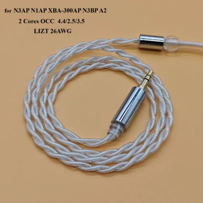 N3AP LIZT-Cable de actualización Chapado en plata para auriculares, 2 núcleos, OCC, 3,5 MM, para N1AP, XBA-300AP, N3BP, A2, 4,4, 2,5