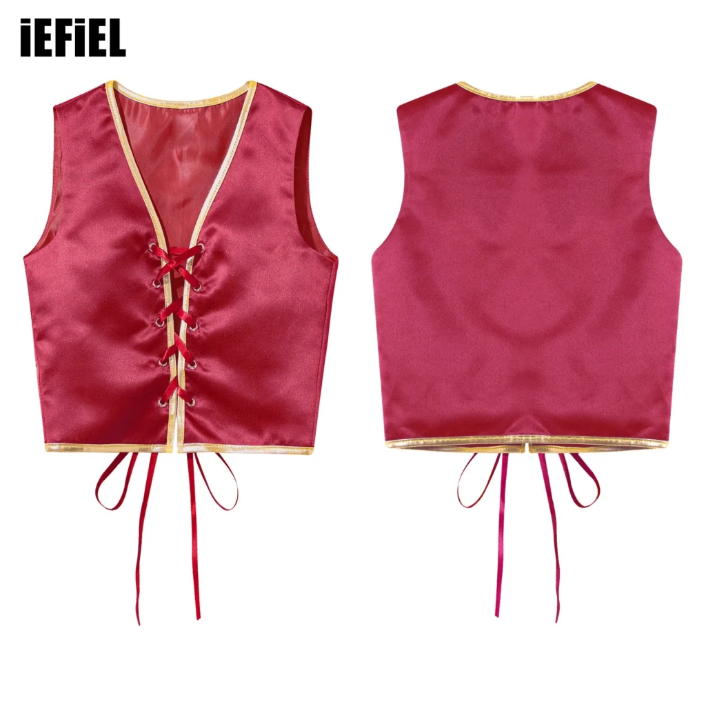 Chaleco de disfraz medieval renacentista para niñas, sin mangas, con cordones delanteros, informal, vintage, para vestido de Halloween, actuación de fiesta