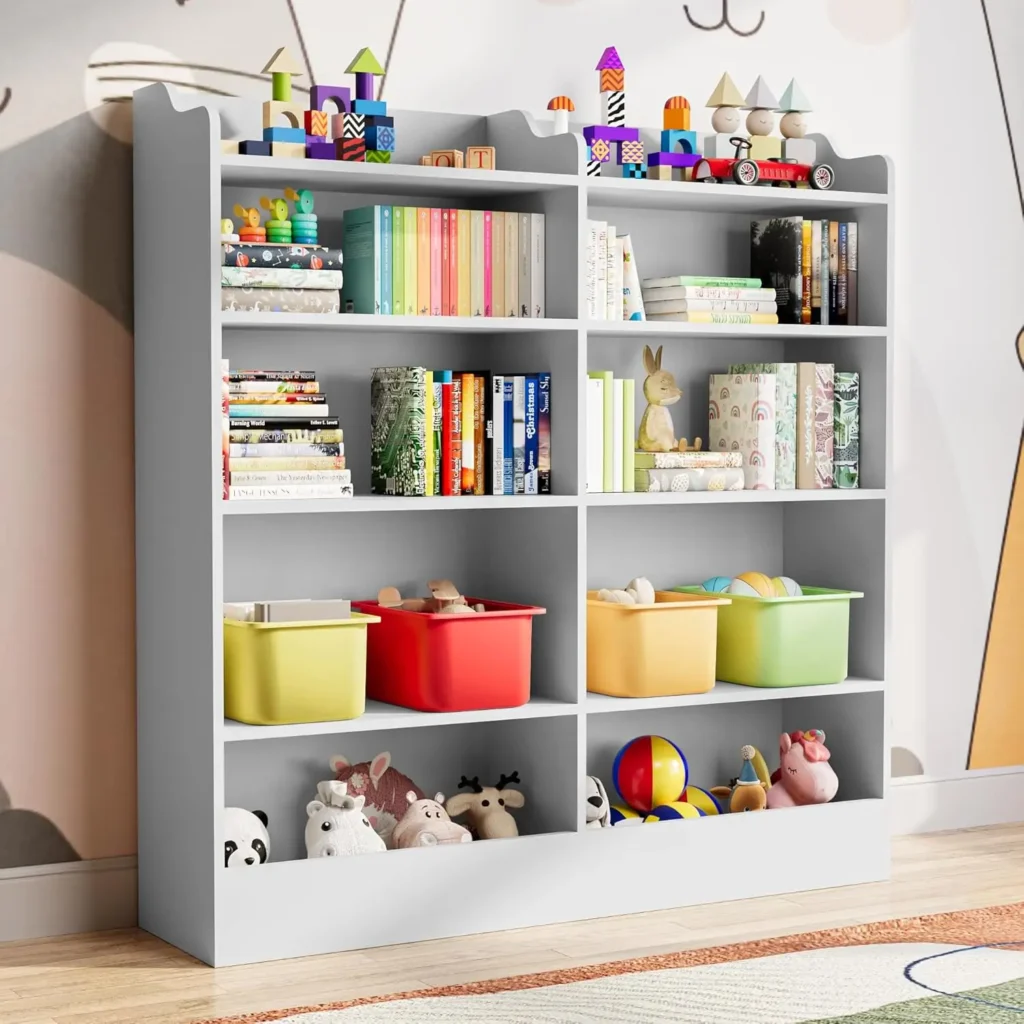 Estantería para niños Castle de 5 niveles, gabinete de almacenamiento de juguetes de 10 cubículos, estantería para dormitorio, sala de juegos, rincón de lectura, guardería,