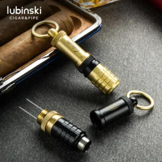 LUBINSKI-herramienta potenciadora de dibujo de cigarro, aguja de paso de cigarro portátil, Material de cobre y bronce, punzón de cigarro, accesorios de 2 tamaños