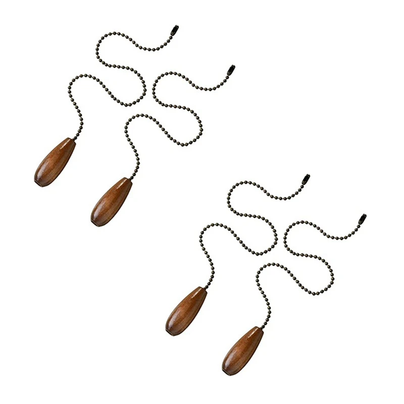 Cadena de madera para ventilador de techo, accesorio de extensión para lámpara, Color nogal, 16 unidades
