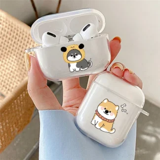 Funda para auriculares con diseño de perro de dibujos animados divertidos para Airpods 2 Pro 4th 3rd Fundas para Airpod 4 3 2 1 accesorios protectores Shell Fundas