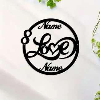 Regalo personalizado del día de San Valentín, letrero de metal personalizado, regalo de novia, regalo de novia, letrero con nombre de amor