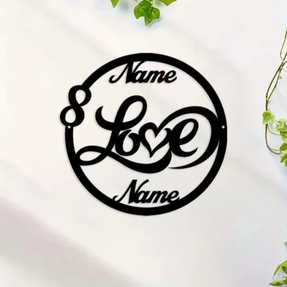 Regalo personalizado del día de San Valentín, letrero de metal personalizado, regalo de novia, regalo de novia, letrero con nombre de amor