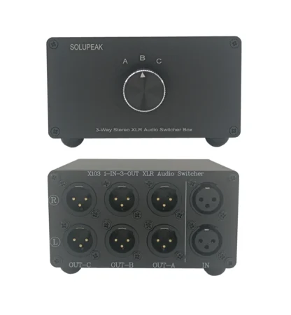 Selector de fuentes de señal X103 Hifi 3 en 1, interruptor de Audio estéreo de equilibrio XLR de 3 vías, Selector pasivo de conmutador