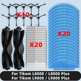 Compatible con Tikom L8000 / L8000 Plus / L9000 / L9000 Plus, repuestos, Cepillo Lateral principal, filtro Hepa, accesorios de paño de mopa