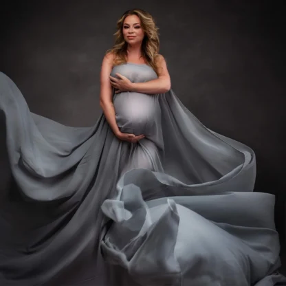 Tela de gasa suave de maternidad, accesorios de fotografía, vestido de estudio, accesorios de tiro, capa de tul transparente, tela de modelado Simple