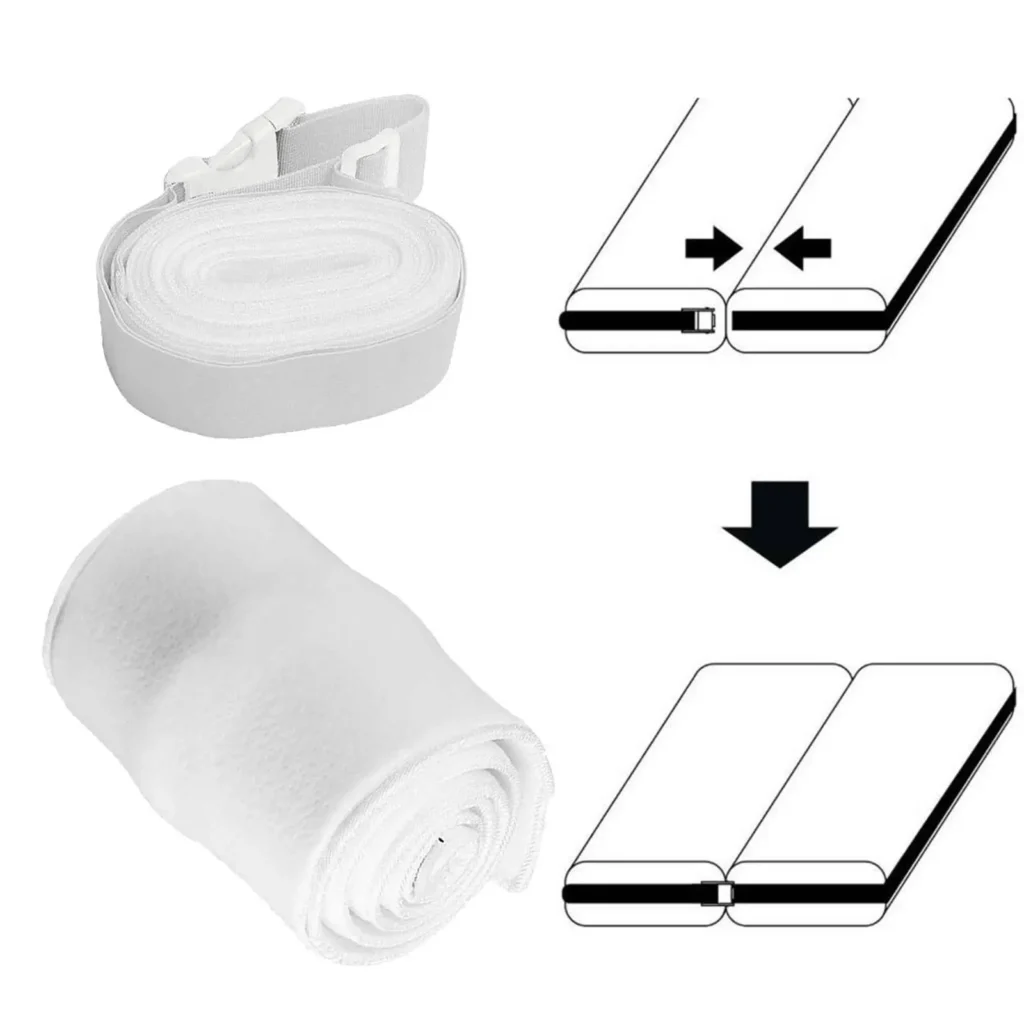 Puente de cama ajustable, cinturón conector, relleno de huecos de cama, crea rápidamente un extensor de colchón de cama tamaño King para habitaciones de dormitorio, hogar y Hotel