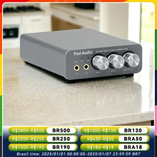 Fosi Audio K5 PRO USB Gaming DAC con micrófono amplificador de auriculares Mini Audio DAC para PS5 altavoces activos alimentados por escritorio