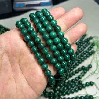Cuentas redondas de malaquita verde de 2-14mm para joyería, 38cm por cuerda, fabricación de collares, accesorios para pulseras DIY