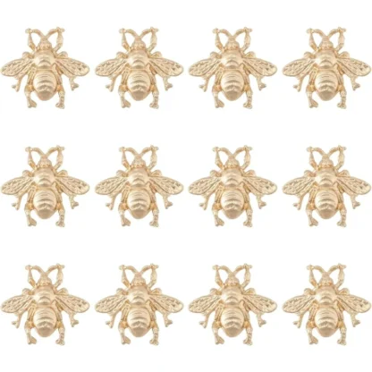 12 Uds. Broche de abeja, conjunto de alfileres de aleación de oro, broche de abeja Vintage, Pin de solapa, abrigo, traje, camisa, accesorios para cuello