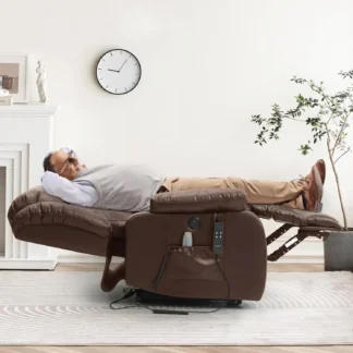 Silla reclinable de elevación eléctrica grande de doble motor para personas mayores con calor y masaje, sillas elevadoras planas de lay reclinables para personas mayores infinitas