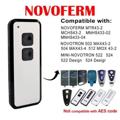 NOVOFERM Mini-NOVOTRON 524 502 504 512 522 Control remoto para puerta de garaje 433MHz transmisor portátil de código rodante