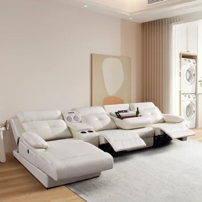 Sofá moderno blanco eléctrico, silla de lujo de diseño Individual, sofá reclinable de cuero, muebles nórdicos reclinables Divano Letto