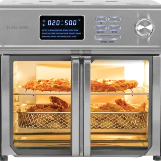 Horno freidora de aire digital, 26 cuartos, horno tostador de encimera 10 en 1 y freidora de aire Combo-21 preestablecimiento hasta 500 grados,