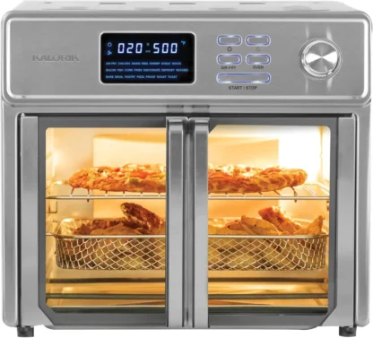 Horno freidora de aire digital, 26 cuartos, horno tostador de encimera 10 en 1 y freidora de aire Combo-21 preestablecimiento hasta 500 grados,