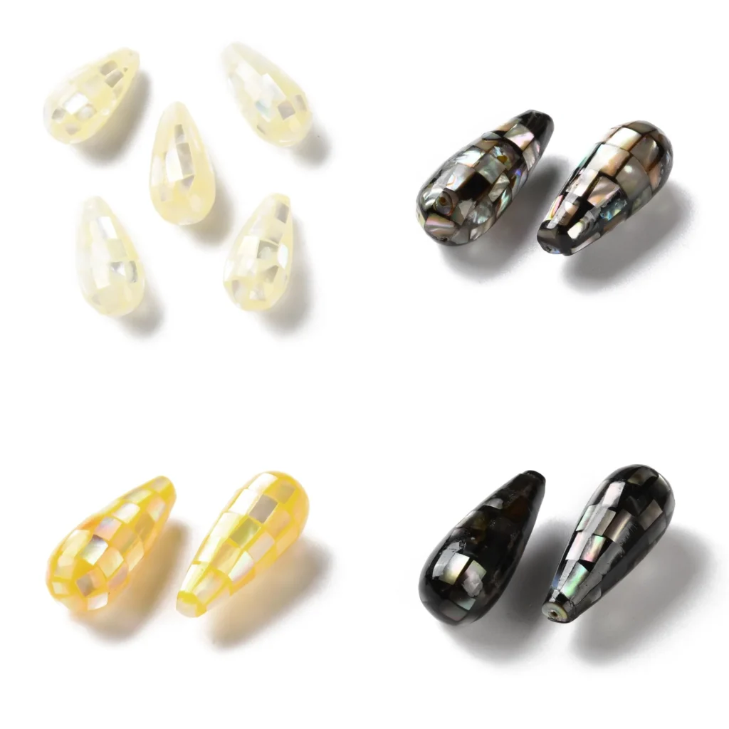 Cuentas de concha de labio negro Natural, 2 uds., concha en forma de lágrima, cuentas espaciadoras sueltas para fabricación de joyería, collar de pulseras de regalo DIY