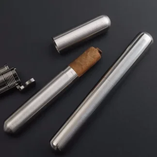 Soporte de tubo de cigarro plateado, contenedor de acero inoxidable, estuche de humo, accesorios para cigarrillos, regalos