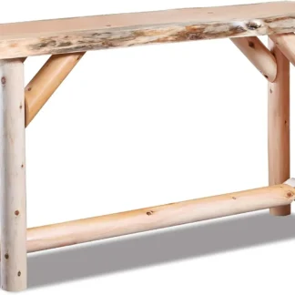 Mesa de sofá de troncos Live Edge (natural): muebles rústicos de troncos Live Edge