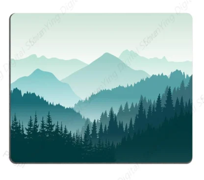 Alfombrilla de ratón para juegos de ordenador con hermoso paisaje de montaña verde, alfombrilla de ratón duradera de goma antideslizante, 18x22cm