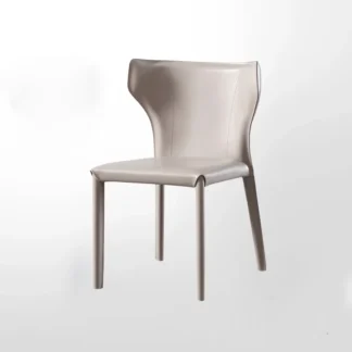 Silla de comedor italiana minimalista, asiento de cuero para el hogar, taburete de cuero duro Simple, muebles nórdicos de diseñador