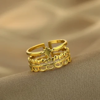Chandler-Anillo de Estrella del Norte de acero inoxidable, sortija delicada, joyería para el día de la madre para mujer