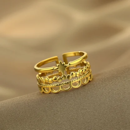 Chandler-Anillo de Estrella del Norte de acero inoxidable, sortija delicada, joyería para el día de la madre para mujer