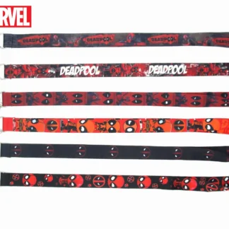 LLavero de dibujos animados de Deadpool, colgante de película de Marvel, tarjeta de pecho con cordón periférico, cuerda larga para teléfono móvil, adorno colgante
