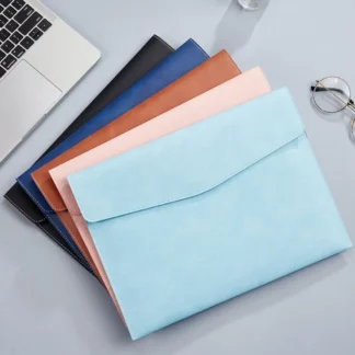 A4 Handheld File Storage Bag Large Capacity PU Leather Business Briefcase Dustproof Exquisite Handheld Laptop Bag