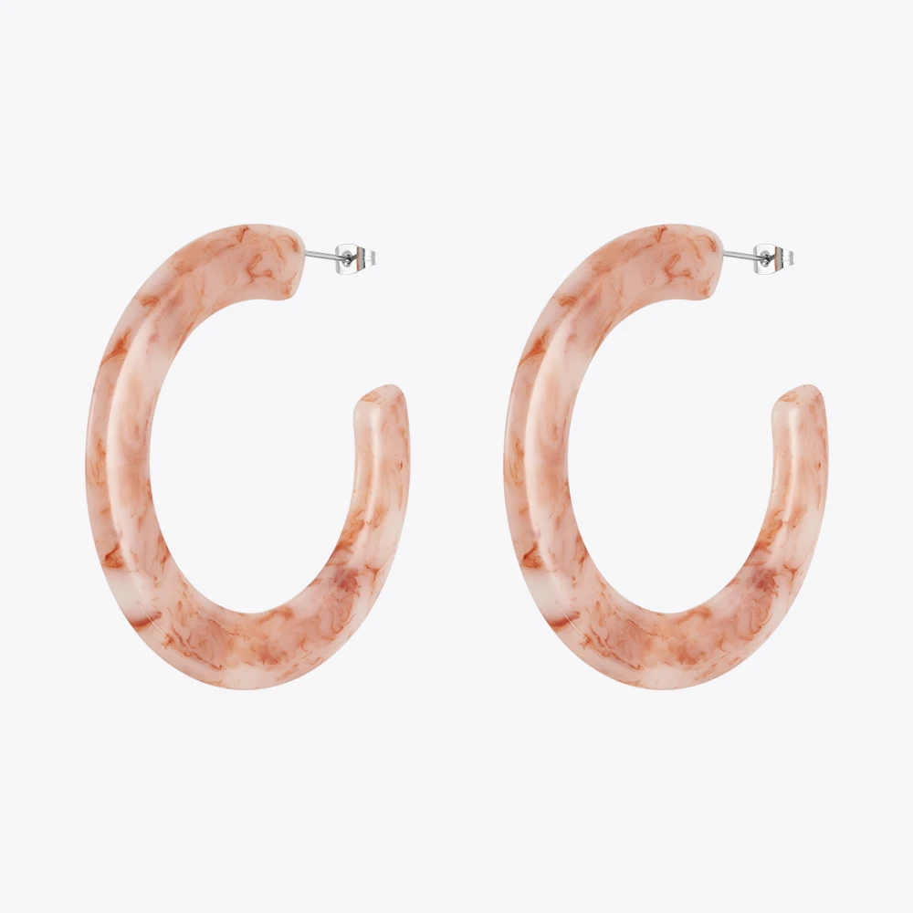 ENFASHION Aretes De Mujer pendientes De aro De resina para Mujer joyería De moda diario Oficina ojo llamativo arte joyería cumpleaños C 239049 PK