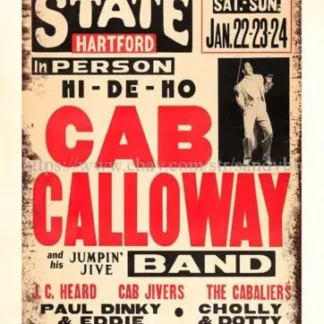 Cartel de pared artístico de metal, cartel de concierto de Calloway de cabina, cartel de estaño, 1943