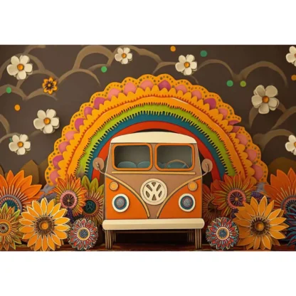 Allenjoy Happy Hippie Van Groovy telón de fondo