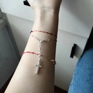 Pulsera de gota de sangre roja para mujer, Gargantilla gótica Punk de vampiro, collar de Cruz para niña, disfraz de Mascarada, accesorios de Halloween