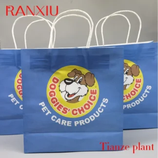 Bolsa de papel Kraft reciclable con logotipo propio, bolsa de papel de compras personalizada para alimentos con asa, bolsa para llevar