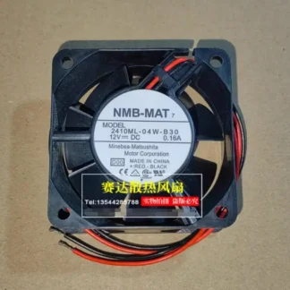 Ventilador de refrigeración de servidor de 2 cables NMB 2410ML-04W-B30 DC 12V 0.16A 60x60x25mm