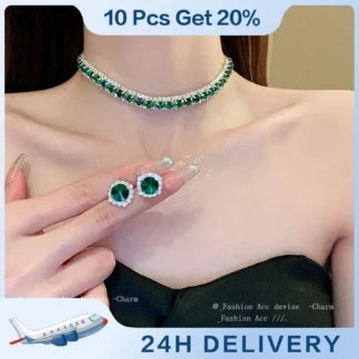 Collar geométrico exquisito hecho a mano, accesorios de boda elegantes, pendientes de cristal, accesorios de boda