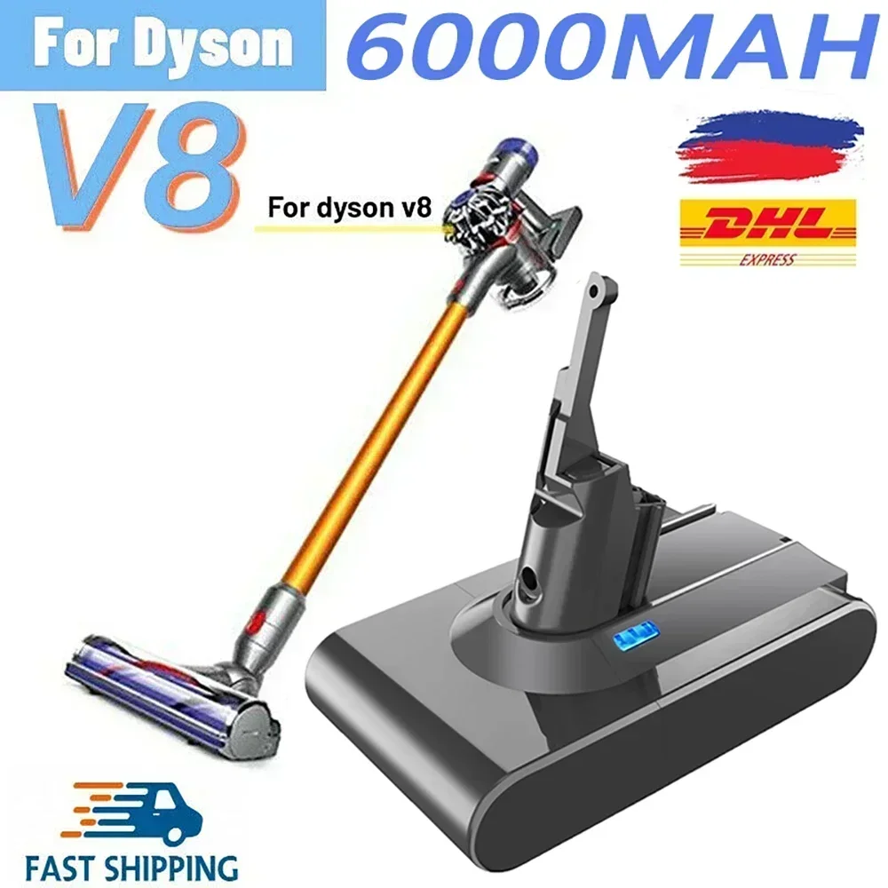 Batería de repuesto Original de 21,6 V, 6000mah/8000mAh para aspiradora de mano absoluta Dyson V8, batería Dyson V8 SV10
