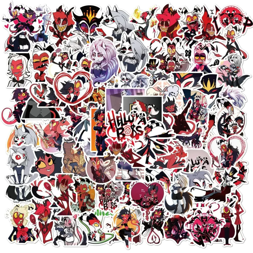 Pegatinas de dibujos animados de Goetia, suministros de oficina impermeables, edición limitada, Blitzo Moxxie Millie Loona, 30/50/100 piezas